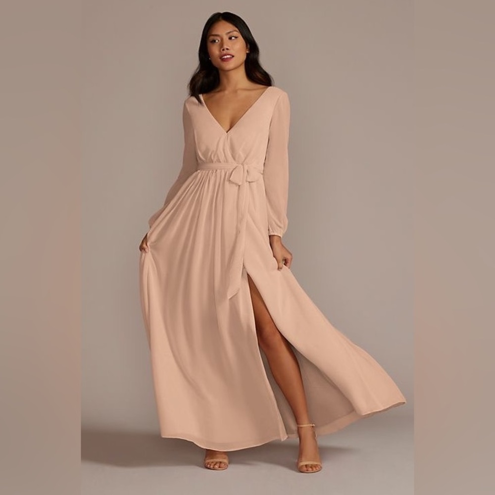 LAST CALL DONATING 7/7  - BNWT - David’s Bridals Bridesmaid Dress - Sand